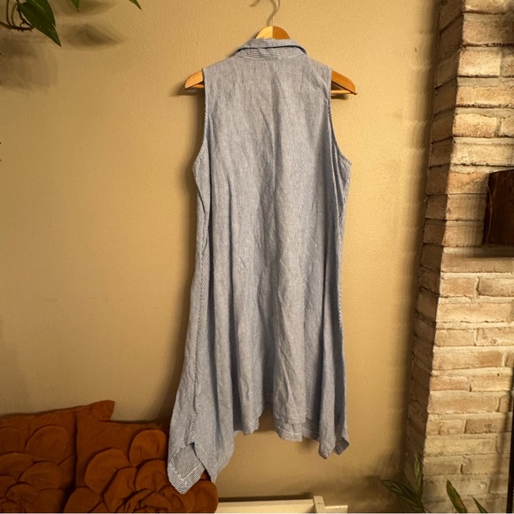 FOR CUNTHIA Linen Blend Button-Down Dress - Picture 6 of 6